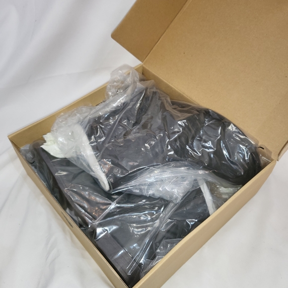 NIB Nine West Made Black Leather Pull On Ankle Boots with Lace Detail Size 8 M - Picture 9 of 11